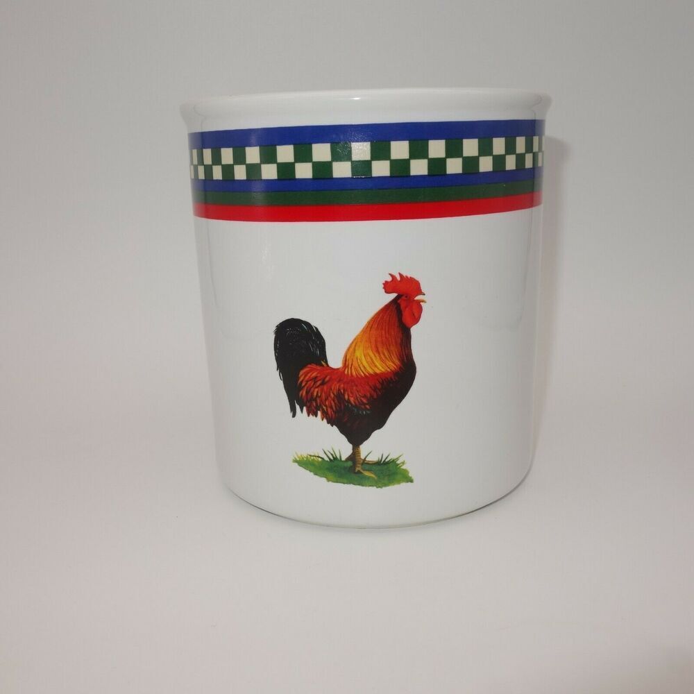 Vintage International Tableworks Timberlake Ella's Rooster Utensil Holder Crock